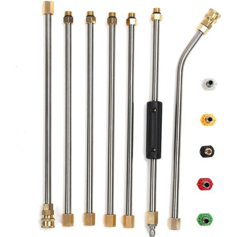 Kit of wand extension for pressure washer with 5 nozzle tips for irrigation of agriculture of lawn of garden (1/5)