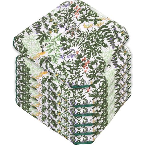 Lot De 6 Coussins De Chaise Coton Motif herbes Montagne Avec Rabats Lavables Doux Universels Rustique