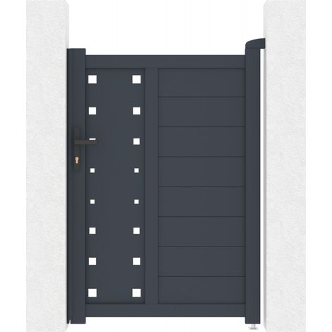 Portillon aluminium 100x142 cm anthracite serrure incluse (1/5)