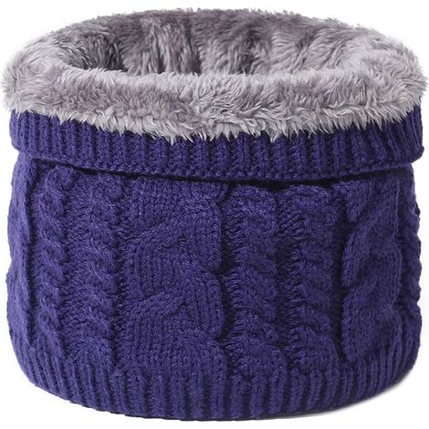 Un cache-cou unisexe pour couples, doublé polaire - cache-cou épais en maille torsadée, idéal pour le vélo en automne et en hiver - protection contre le vent froid, cache-cou en laine tricotée, rose (1/3)