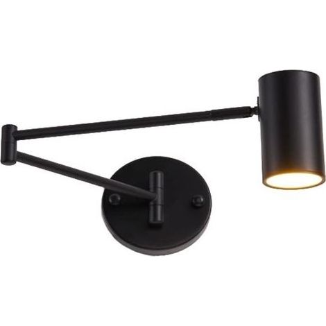 LED Applique Murale avec Bras Articulé, Applique Murale Réglable Pliante, Angle Bras Articulé Lampe, Orientable Lampe de Lecture pour salon, Chambre, Table de Chevet, Noir (1/5)
