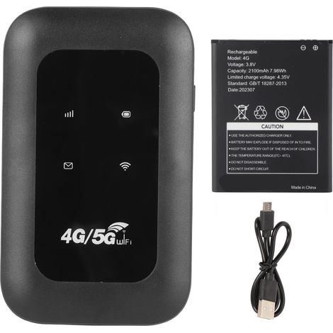 Tragbarer 4G-WLAN-Router mit Micro-SIM-Steckplatz, 150 Mbit/s, 8 Benutzer, 2100 mAh - Europäische Version (B1/B3/B7/B8/B20/B38/B40/B41)
