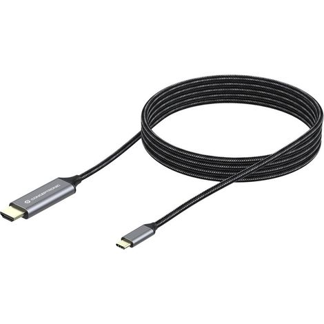 Conceptronic ABBY10G USB Typ-C auf HDMI Kabel grau 2 m