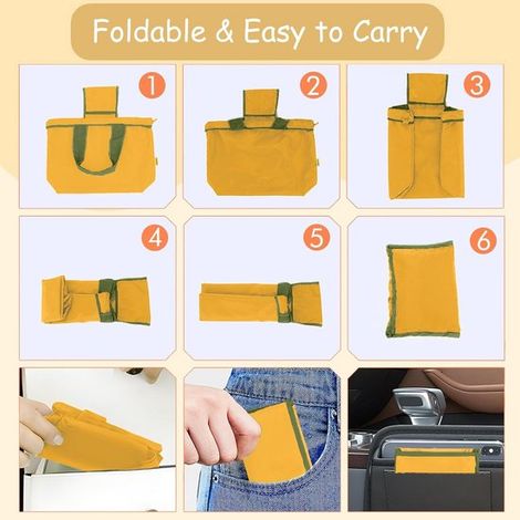 Bolsa de la compra reutilizable con cordón y bolsillo interior - Resistente hasta 23 kg - Bolsa de transporte para uso diario, viajes y acampada (1/5)