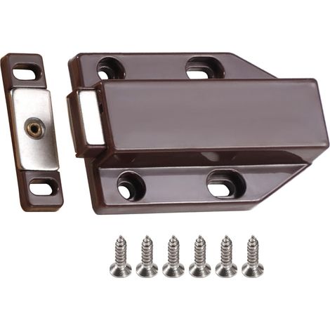 6 Lot de loquets invisibles à pousser avec matériel de montage en acier inoxydable pour utilisation générale de meubles, loquets d'armoire à fermeture automatique (1/5)