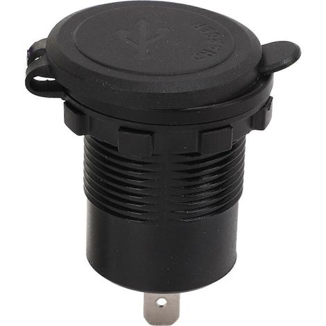 Chargeur de voiture USB avec deux ports USB, fonction de charge rapide QC3.0, LED bleue et interrupteur marche/arrêt, 12–24 V, universel pour Mo