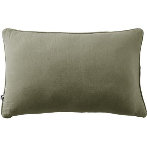 Coussin déhoussable avec passepoil "Gaïa" 40 x 60 cm "Gaze de Coton" l'Effet Papillon (1/2)