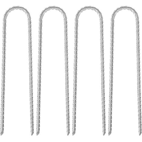 Piquet de Fixation, 4 Pièces 27cm Sardines de Fixation, 8mm Piquets de Fixation, Agrafe Toile Paillage, Piquets de Jardin Convient pour Fixation de Balançoires Tentes Clôtures