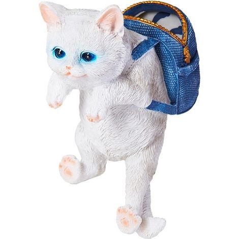 Garden Cat Ornaments Fish tank decoration landscaping cat backpack decoration creative aquarium desktop cute floating small decoration (1/5)