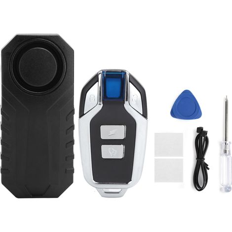 Alarme antivol avec alerte vibratoire pour vélo, trottinette électrique, moto et usage domestique (Noir KS-SF22R)
