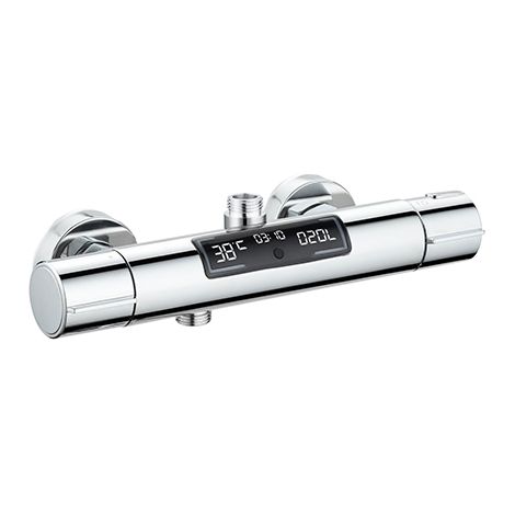 Edouard Rousseau – Mitigeur thermostatique EKOGEST XL chromé – Affichage température et consommation – Sécurité anti-brûlure – Débit 12 L/min – Entraxe 150 mm