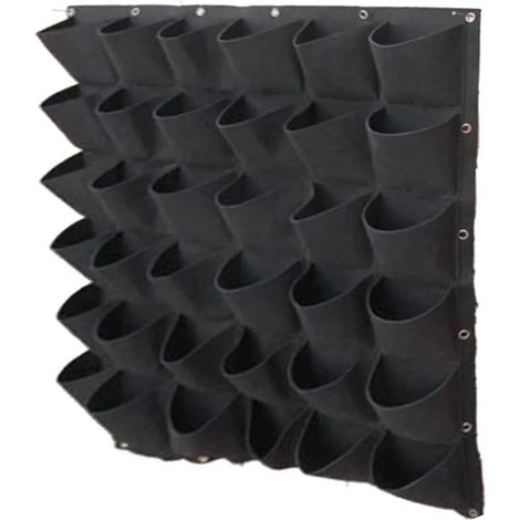 36 poches de plantation suspendues en feutre, mur végétal vertical pour jardin et balcon, sacs de culture muraux pour plantes, intérieur et extérieur, noir (1/5)