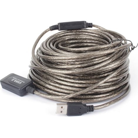 cable de extensión USB 2.0, tipo A macho a hembra, 10 m, negro, alta velocidad 480 Mbit/s, para periféricos (1/5)