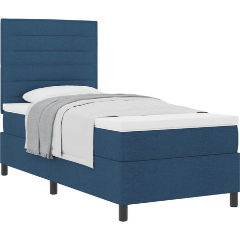 Maison Exclusive - Lit à ressorts avec matelas Bleu 80 x 200 cm tissu