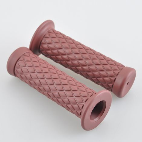 Accessoires de modification pour motos, poignées de guidon marron, caoutchouc de guidon rétro, poignées de guidon universelles, 22 mm. (1/5)