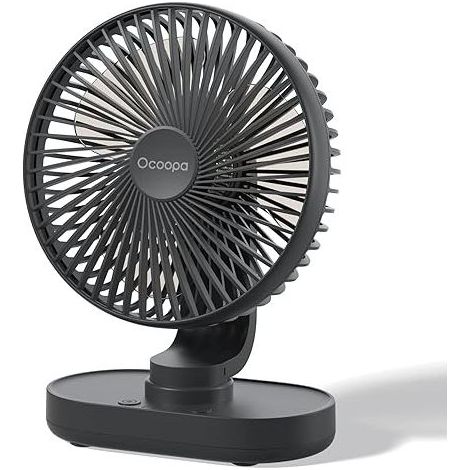 Ventilateur de Table Oscillation 120° Batterie 4000mAh 12h Ultra Silencieux pour Bureau Maison et Voyage - (1/5)