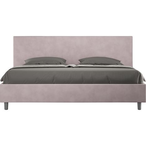 Letto Matrimoniale King size rivestito in Microfibra - ADELE - Tipologia Letto: Senza Rete - Colore: Glicine - Dimensione Rete: 180x190 (1/4)