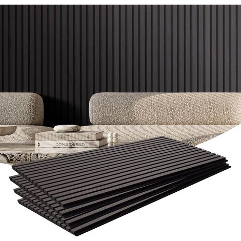 Chêne noir, plus de confort sonore avec ces panneaux muraux acoustiques à lattes pour intérieur moderne (1/5)