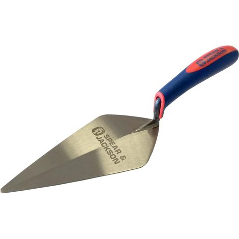1 - Truelle de briqueteur - Acier au carbone - Lame à talon large - Pour application de mortier sur briques et blocs - Noir - 25,4 cm (1/2)