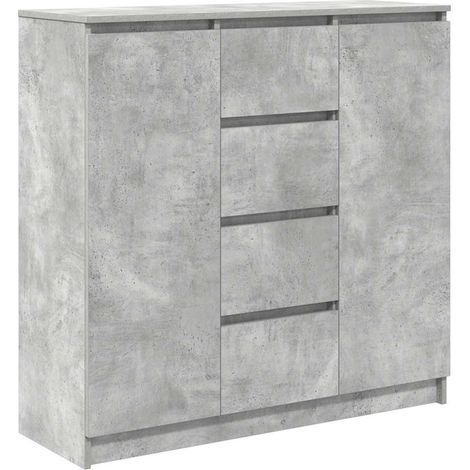 Buffet  Meuble de rangement avec tiroirs gris béton 100,5x35x98,5 cm bois ingénierie (1/5)