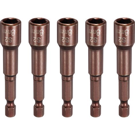 5Pcs Embout Magnétique À 6 Points 8mm Embouts De Perceuse Marron (1/5)