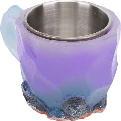 Mug à café en cristal, grande capacité, multifonctionnel, avec poignée confortable, en résine imitation cristal, violet et multicolore. (1/5)