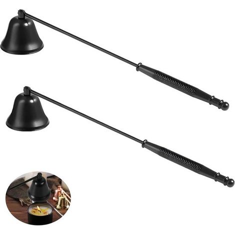 Set spegnicandele da 2 pezzi: estintore per stoppino, estintore per fiamma, spegnicandele con manico lungo. Accessori per spegnere in sicurezza stoppini e fiamme di candele. (1/5)
