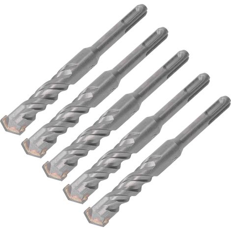 Lot de 5 forets à percussion rotatifs de 160 mm de longueur, à 2 goujures, à pointe carbure auto-centreuse, pour brique, pierre et béton (18 mm / 0,71 po). (1/5)