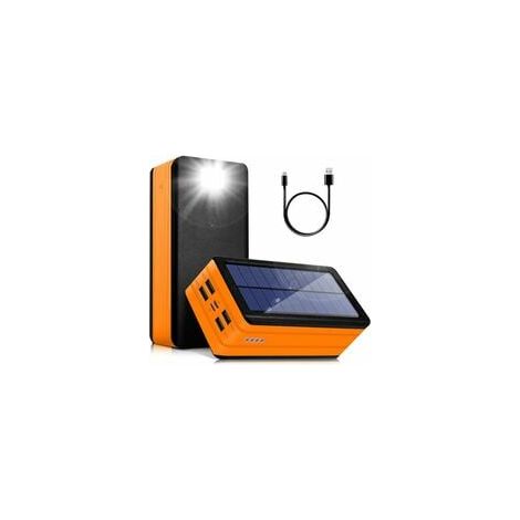 Power Bank Solaire 50000 mAh - Banque D'énergie Portable avec Panneau Solaire Intégré - 4 Ports de Sortie - 2 Ports d'Entrée - Pour Randonnée Camping Voyage (1/5)