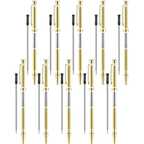 Set mit 10 Drechselstiften, 7 mm feine Spitze, Drehmechanismus, goldfarben (1/5)