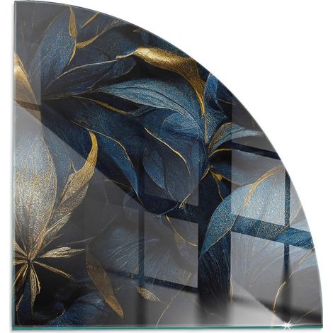 Plaque décorative imprimée sous cheminée et poêle indépendant Protection Thermique Feuilles élégantes en relief 1/4 100x100 cm (1/5)