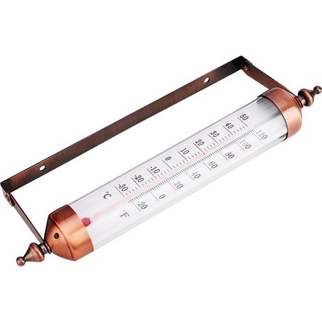 Thermomètre mural décoratif 10 pouces – Plage de -30°C à 50°C – Boîtier en métal résistant aux intempéries – Support pivotant ajustable (1/5)