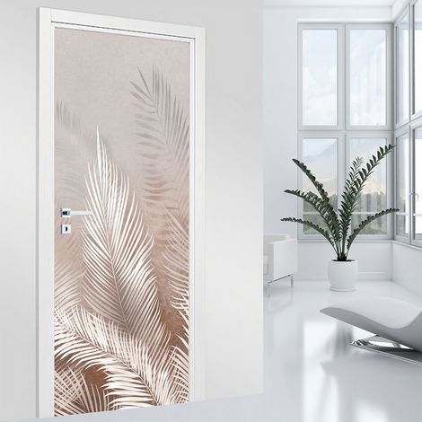 Stickers pour porte - Feuilles - 63 x 205 cm - Adhésif + Protection BRILLANTE (1/2)