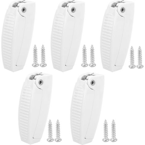Motorhome Door Lock Clip-on Latches, Door Stoppers, Window Latches, Plastic Support Latches - for Motorhomes, Caravans, Trailers, Travel Luggage, 5 Door Stoppers, Blinds (1/5)