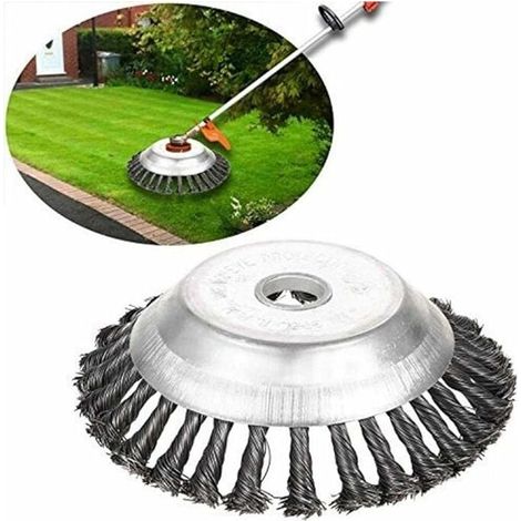 Tête de coupe conique en fil métallique noué pour tondeuse à gazon, bac de désherbage pour débroussailleuse - 150 mm (1/4)