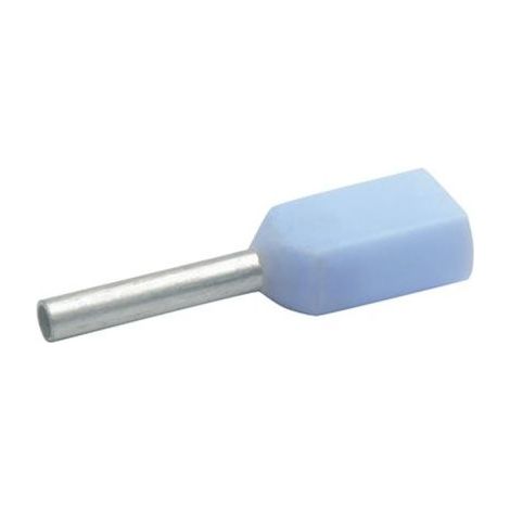 100 embouts de câblage isolés bleus pour 2 fils de 0,75². Longueur:10mm (870/10T)