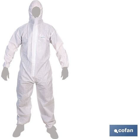 Blouse jetable de protection chimique type 5 et 6 blanche taille L (1/4)