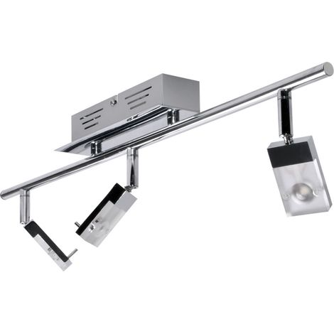 Plafoniera LED cromata illuminazione soggiorno spot faretto lampada orientabileBrilliant G16416/15