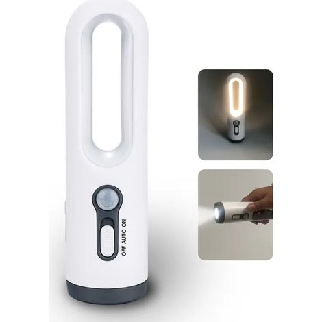 2-in-1-Nachtlicht mit Bewegungssensor und wiederaufladbarer LED-Taschenlampe mit Dämmerungssensor für Schlafzimmer, Badezimmer, Babyzimmer...
