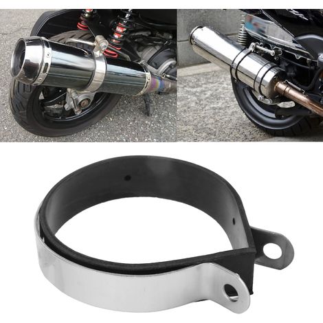 Bague de fixation pour tuyau d'échappement moto 3.9 pouces, collier universel en acier inoxydable avec bande caoutchouc