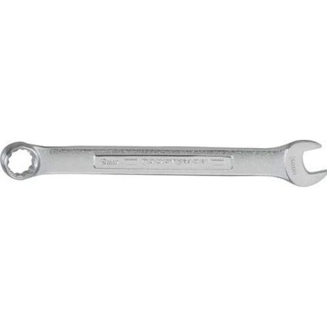 Clé mixte - Acier au carbone de qualité industrielle traité thermiquement - Faible usure - Argent, 9 mm, 1 pièce (1/3)