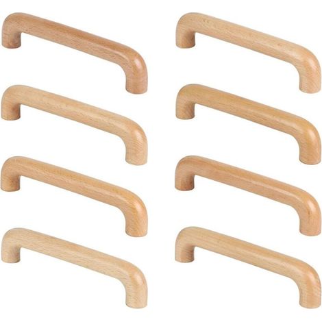 8 Pièces Poignée de Meuble Bois, Poignée Meuble Cuisine Placards Poignee Porte, Espacement des Trous 96mm, pour Meubles de Cuisine et Tiroirs (1/4)