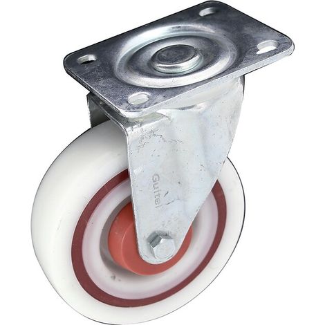 Roulette pivotante sur platine charges moyennes Gem Roll's. diamètre 100 mm. platine 105 x 85 mm. charge 200 kg - GUITEL-POINT M