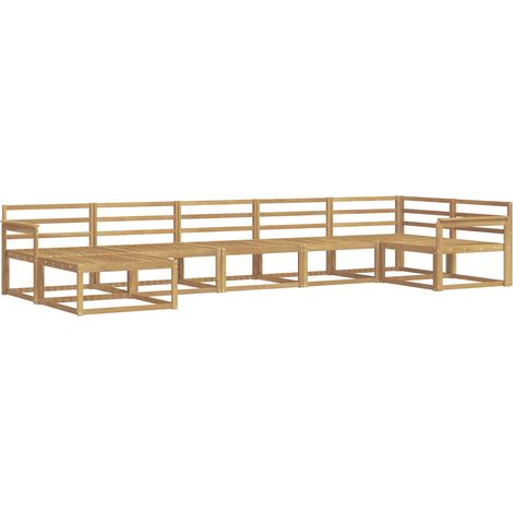 Set di divani da esterno 7 pcs Bianco Legno di Acacia Massello vidaXL