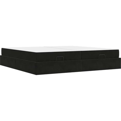 Maison Exclusive - Struttura letto con materasso con materasso 2 pcs Nero Velluto (1/5)