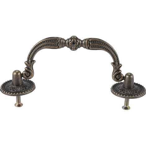 Poignée de porte ou de tiroir en laiton antique 100 mm (1/5)