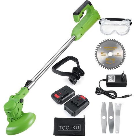 Tondeuse à Gazon électrique 2 pièces Li-ION Batterie Coupe-Herbe sans Fil 6 en dégagement Automatique Coupe-chaîne élagage Outils de Jardin (Color : Blauw, Size : W) (1/5)