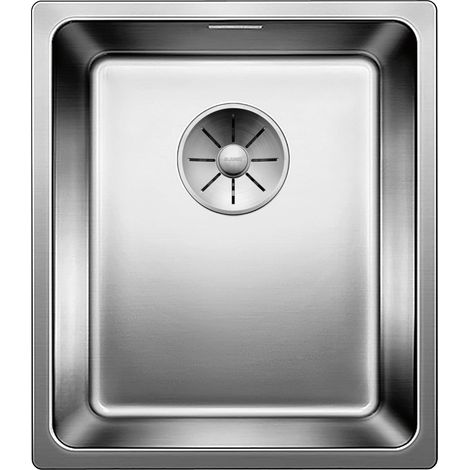 Blanco Andano 340-U Unterbau Spüle, Edelstahl Spülbecken Küchenspüle Einbauspüle + verdeckter Überlauf, Seidenglanz, 340x400x190 mm