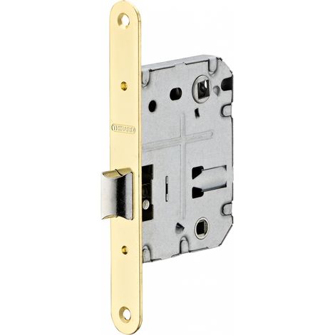 Thirard – Serrure encastrable à condamnation pour salle de bain – Entraxe 70mm – Axe 50mm – Têtière à bouts ronds – Acier zingué