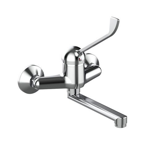 MISCELATORE MONOCOMANDO LAVELLO A MURO CON LEVA CLINICA LINEA TEN- Cromo- TIEMM- pezzi 1